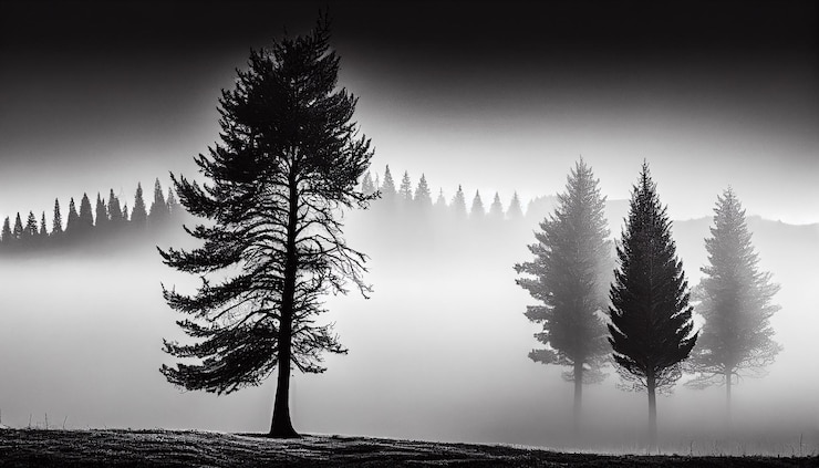 Foto gratuito la ia generativa crea una escena espeluznante en el bosque al anochecer ia generativa