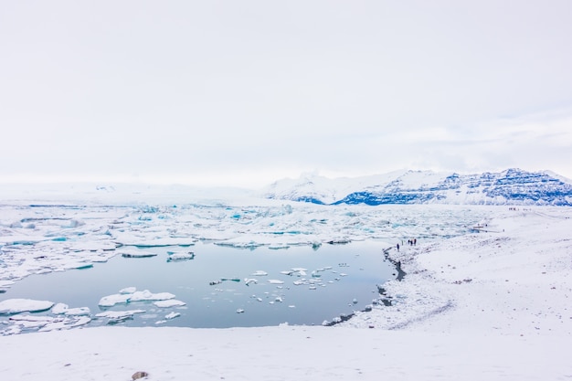 Foto gratuita icebergs en la laguna de los glaciares, islandia.