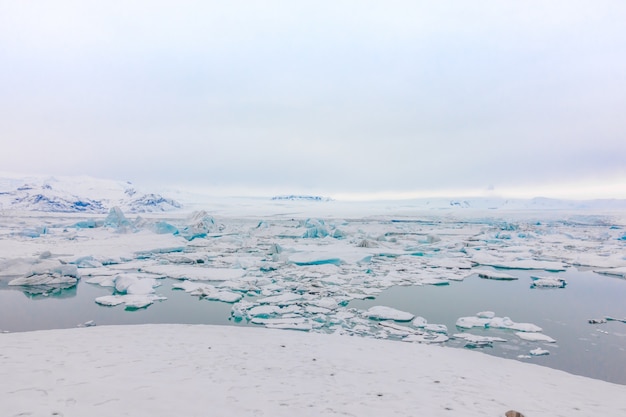 Foto gratuita icebergs en la laguna de los glaciares, islandia.