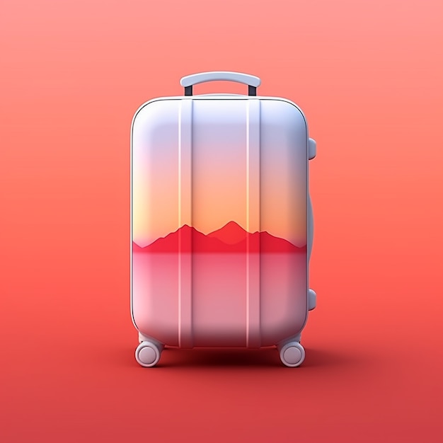 Foto gratuita icono 3d para viajar con equipaje