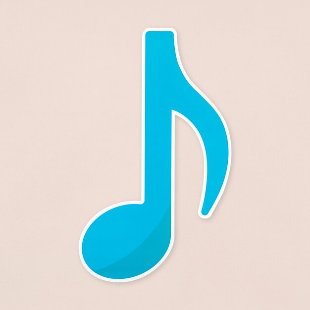 Icono azul de notas octavo aislado