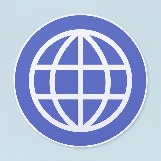 Icono de búsqueda global sobre fondo blanco