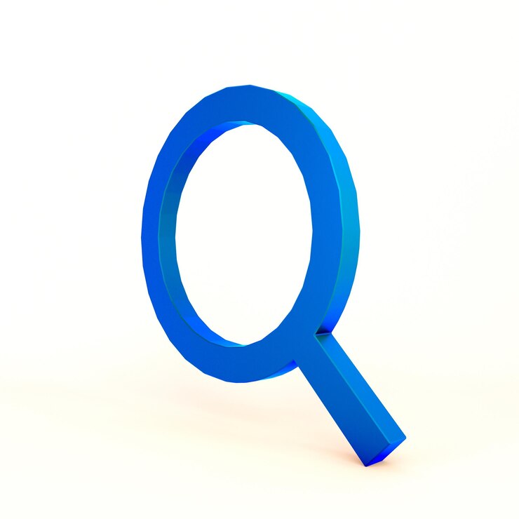 Foto gratuito icono de búsqueda lado derecho en fondo blanco