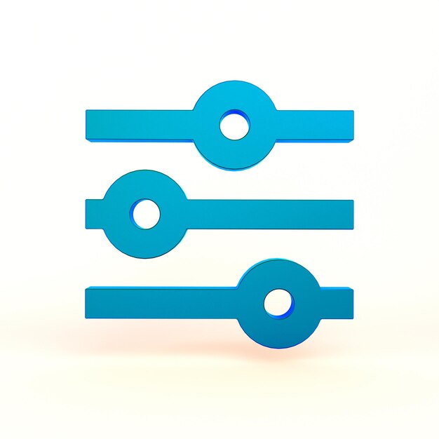 Icono de configuración Lado frontal en fondo blanco
