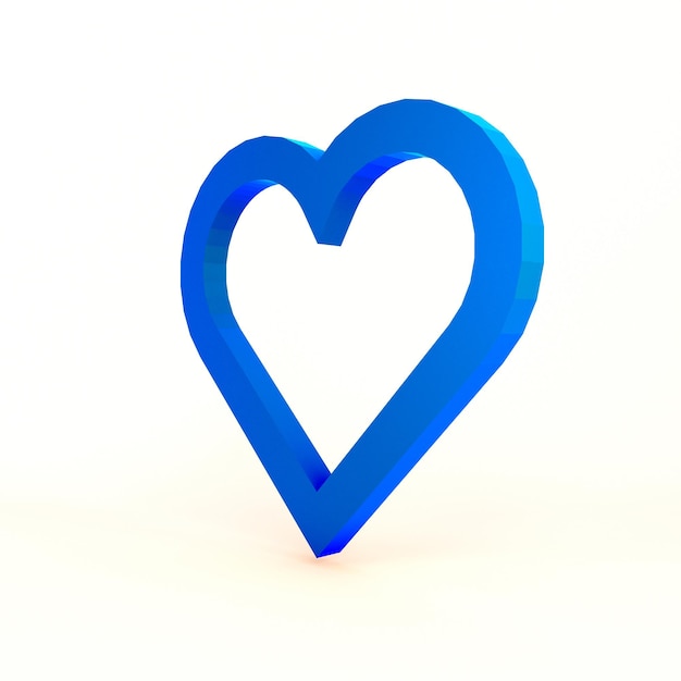Foto gratuita icono de corazón lado derecho en fondo blanco