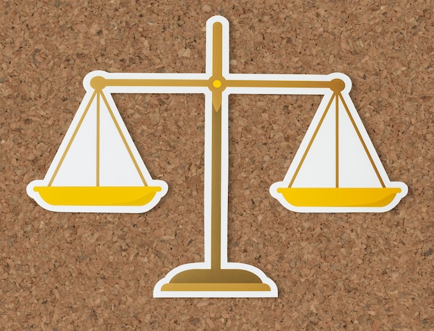 Foto gratuita icono de escala legal de justicia