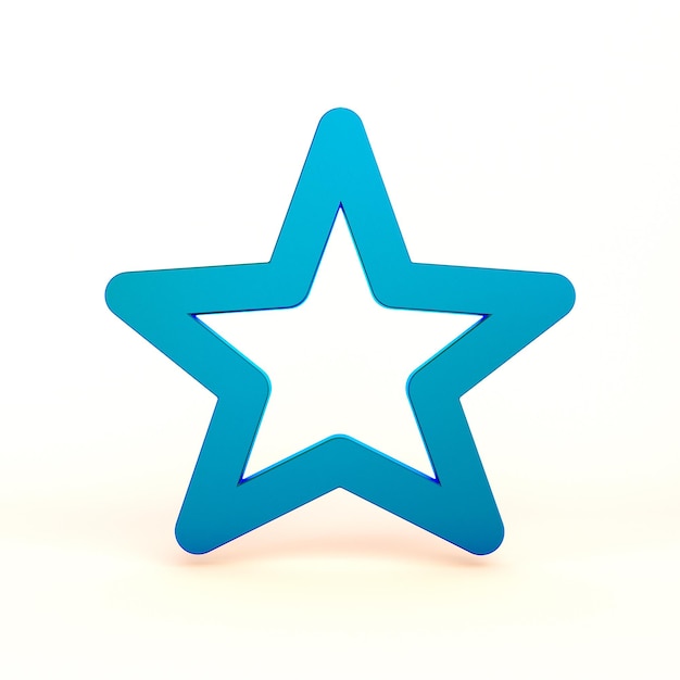 El icono en forma de estrella azul está aislado