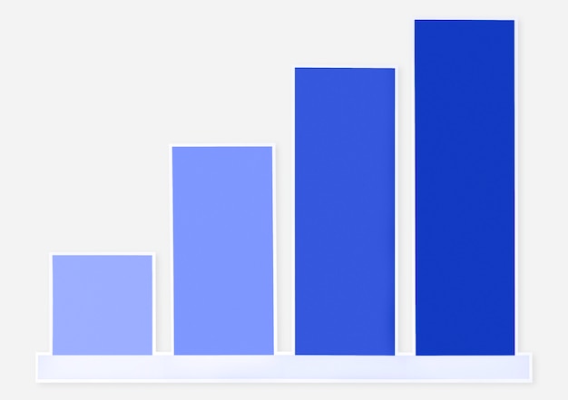 Icono de gráfico de crecimiento colorido aislado