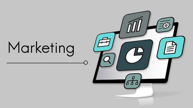 Icono de inicio de marketing de estrategia de planificación