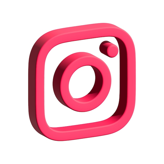 Icono de Instagram isométrico aislado realista 3D