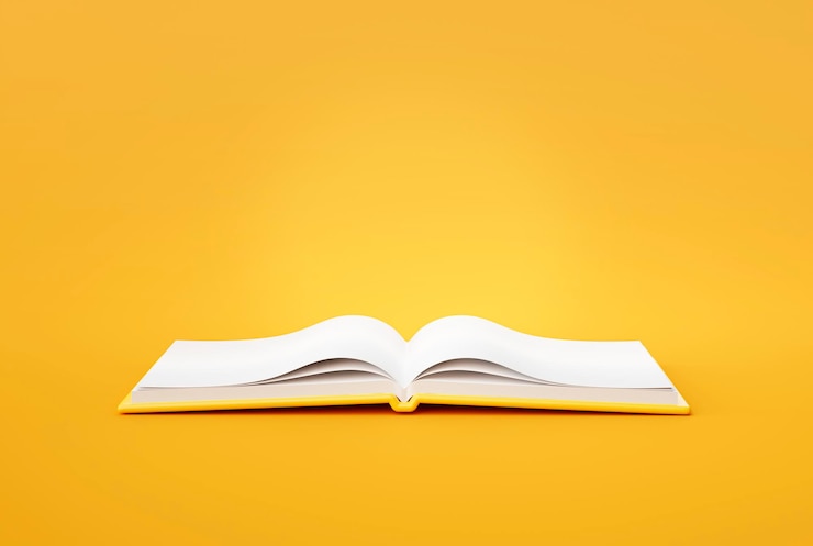 Foto gratuito icono de libro abierto o símbolo sobre educación de fondo amarillo o concepto de librería representación 3d