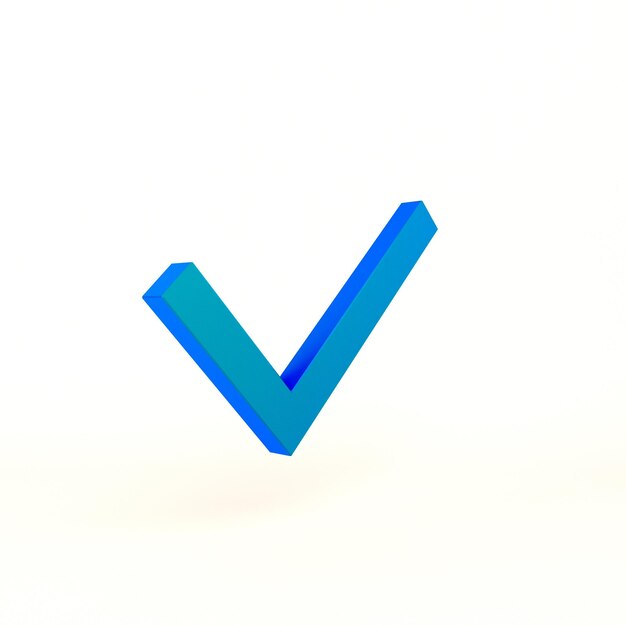 Icono de marca de verificación lado izquierdo en fondo blanco