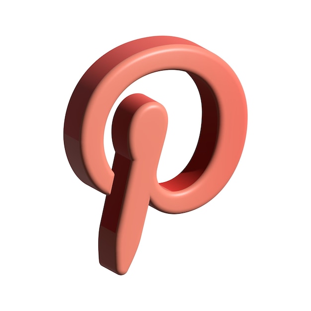 Icono de Pinterest isométrico aislado realista 3D