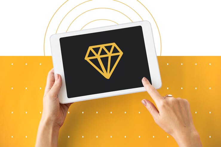 Foto gratuito icono de símbolo gráfico de joyería de gema de diamante