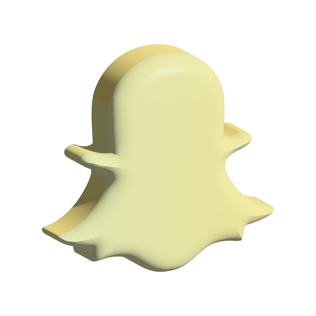 Icono de Snapchat isométrico aislado realista 3D