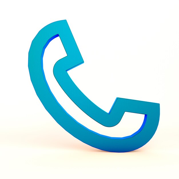 Icono de teléfono azul para comunicación y soporte