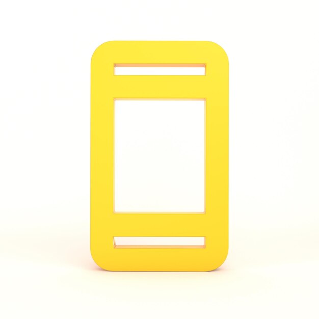 Icono de teléfono inteligente en la parte delantera con fondo blanco.