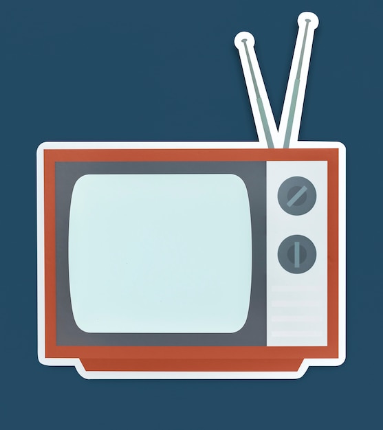 Icono de televisión aislado en un fondo