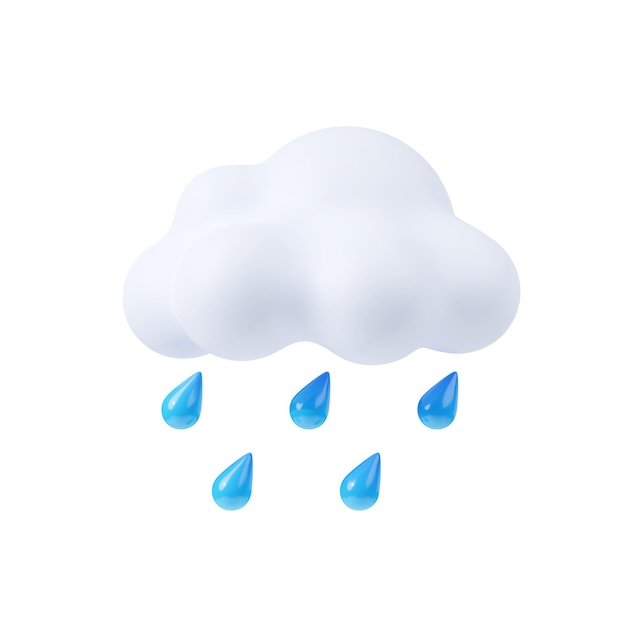 Foto gratuita icono del tiempo con nube de lluvia con gotas de agua