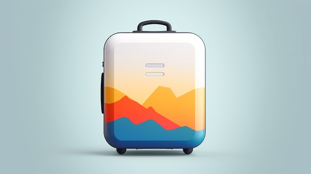 Icono de viaje 3D con equipaje