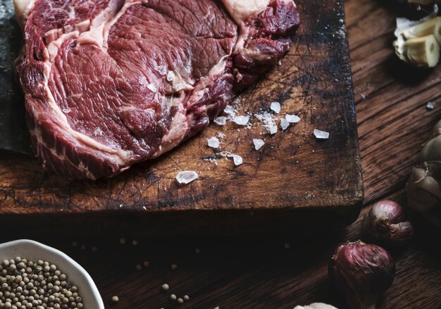 Idea de receta de fotografía de comida de bistec Tomahawk