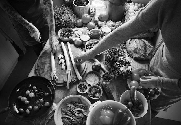 Idea de la receta de la fotografía de la comida de la preparación del vehículo