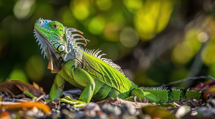 Foto gratuito iguana de cerca en la naturaleza
