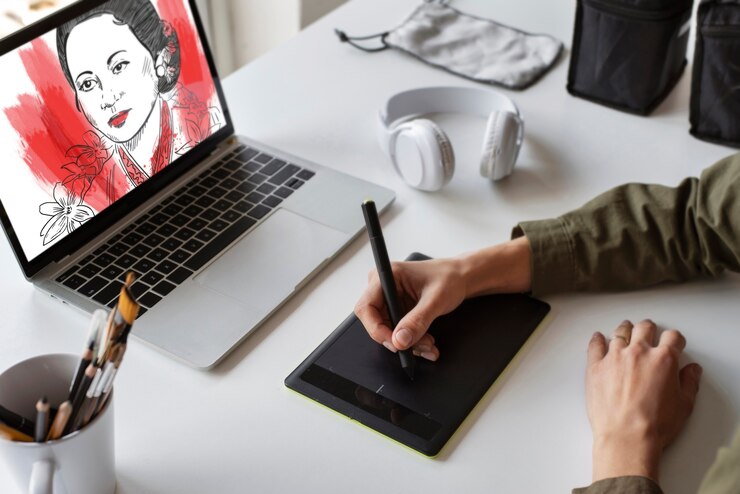 Photo Gratis illustrators tools arrangement still life