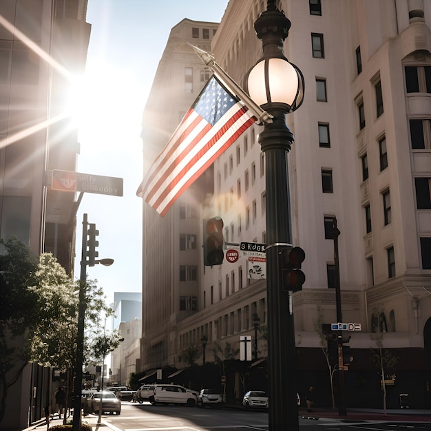 Foto gratuita iluminación de la calle en el centro de san francisco california estados unidos de américa