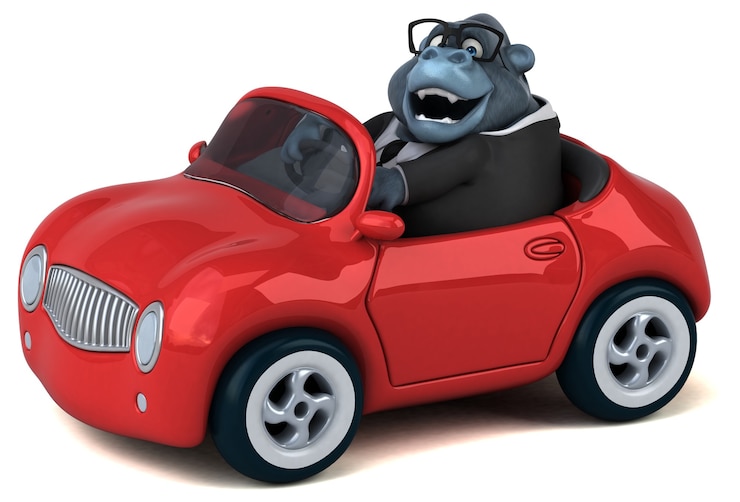 Foto gratuito ilustración 3d divertido gorila