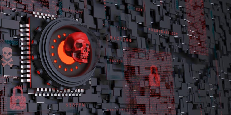 Foto gratuito ilustración 3d de fondo oscuro del sistema hackeado o desprotegido
