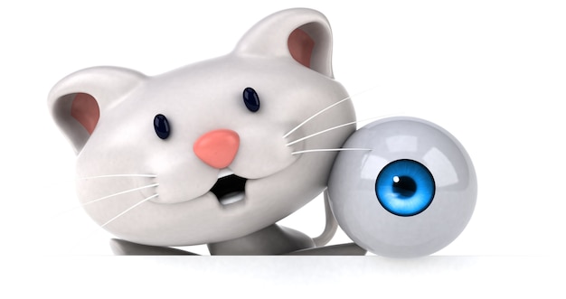 Ilustración 3D de gato divertido