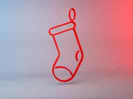 Foto gratuita ilustración 3d del icono de calcetín de navidad con espacio de copia