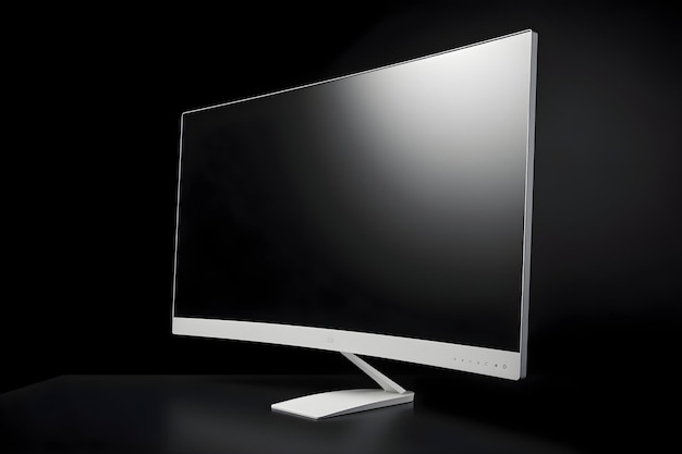 Foto gratuita ilustración 3d de monitor de computadora en blanco y negro sobre fondo negro