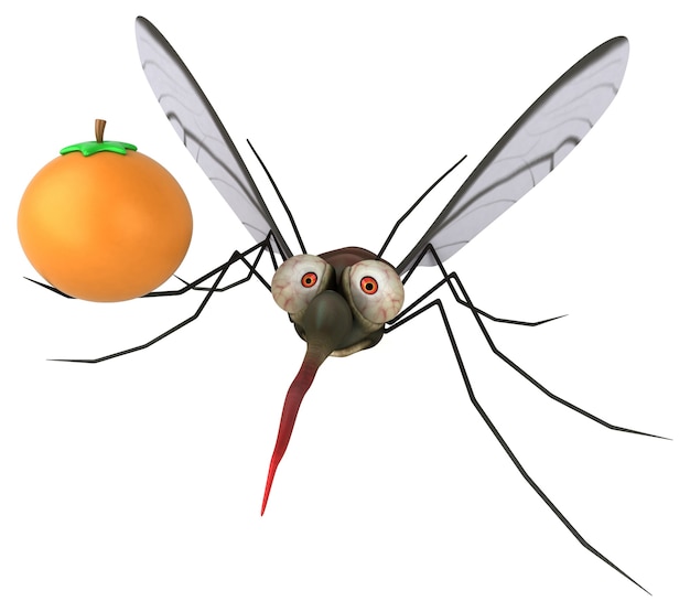 Ilustración 3D de mosquitos