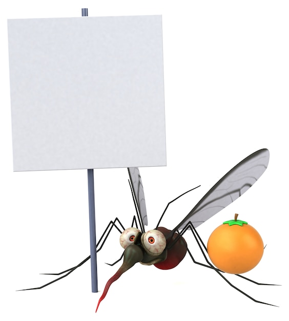 Ilustración 3D de mosquitos