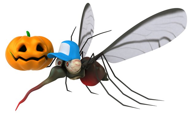 Ilustración 3D de mosquitos