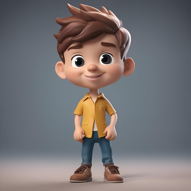 Foto gratuita ilustración en 3d de un niño lindo de pie con las manos en los bolsillos