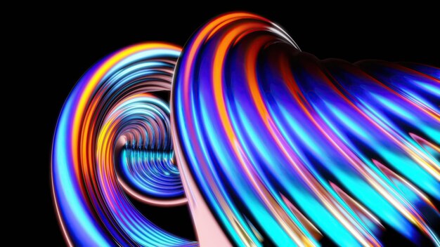 Ilustración en 3D de las ondas abstractas