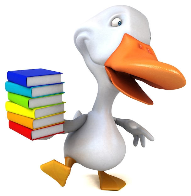 Ilustración 3D de pato divertido