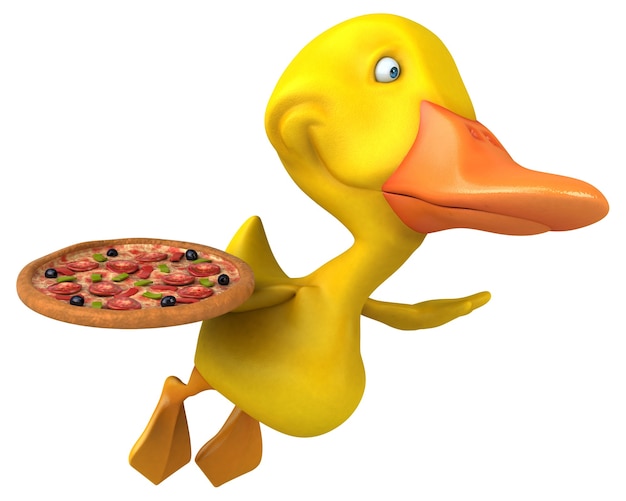 Ilustración 3D de pato divertido