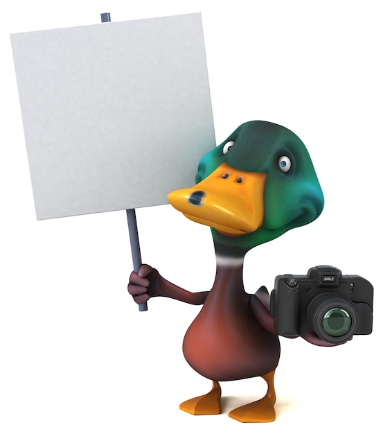 Ilustración 3D de pato divertido