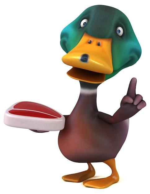 Ilustración 3D de pato divertido