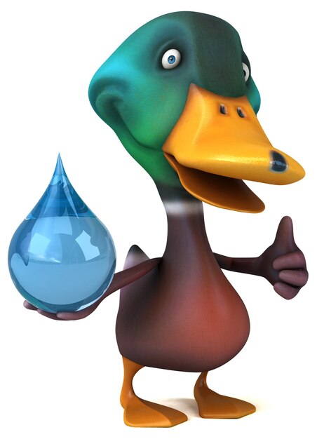 Ilustración 3D de pato divertido