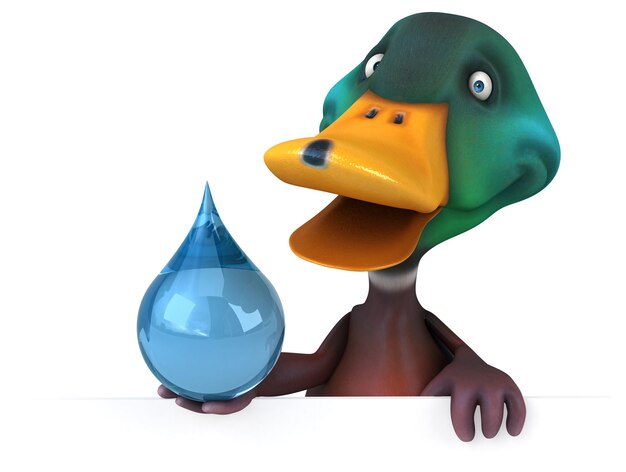 Ilustración 3D de pato divertido