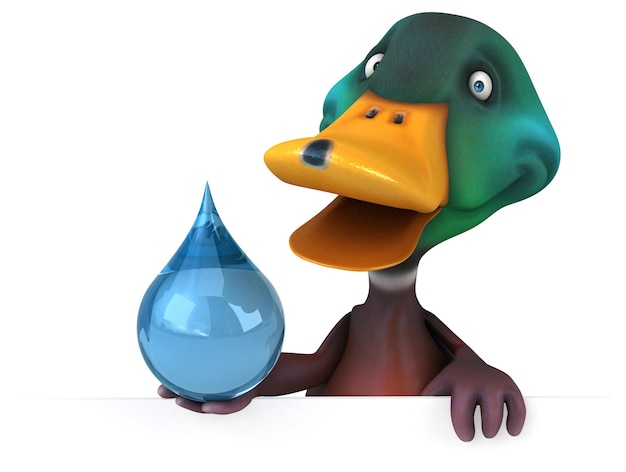 Ilustración 3D de pato divertido