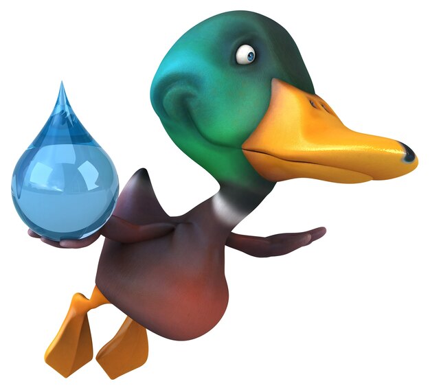 Ilustración 3D de pato divertido