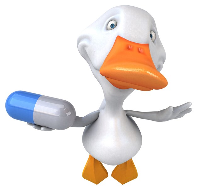 Ilustración 3D de pato divertido