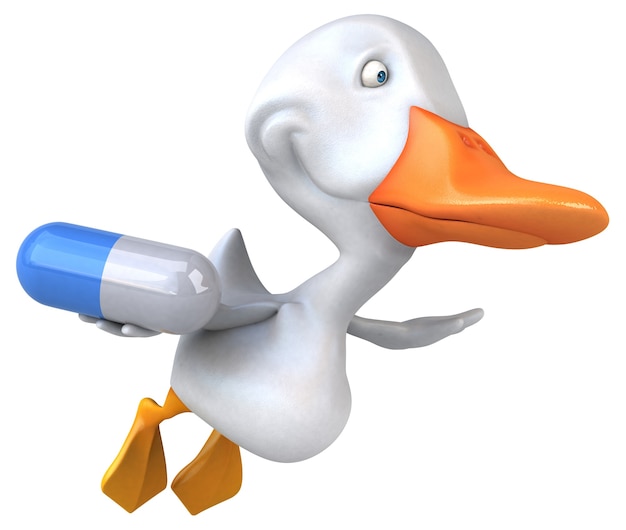 Ilustración 3D de pato divertido