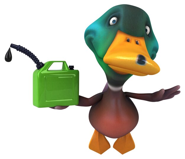 Ilustración 3D de pato divertido